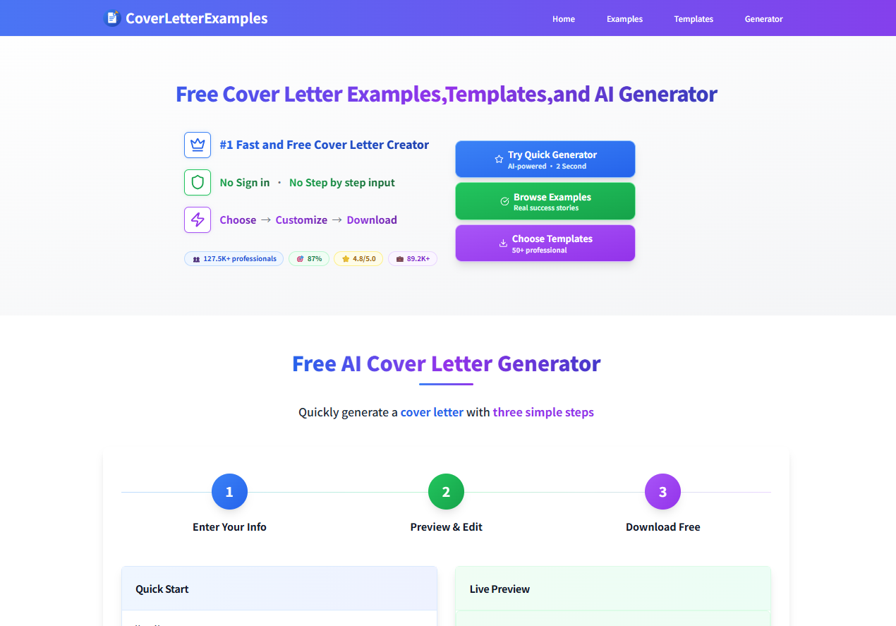 Coverletterexamples screenshot 1